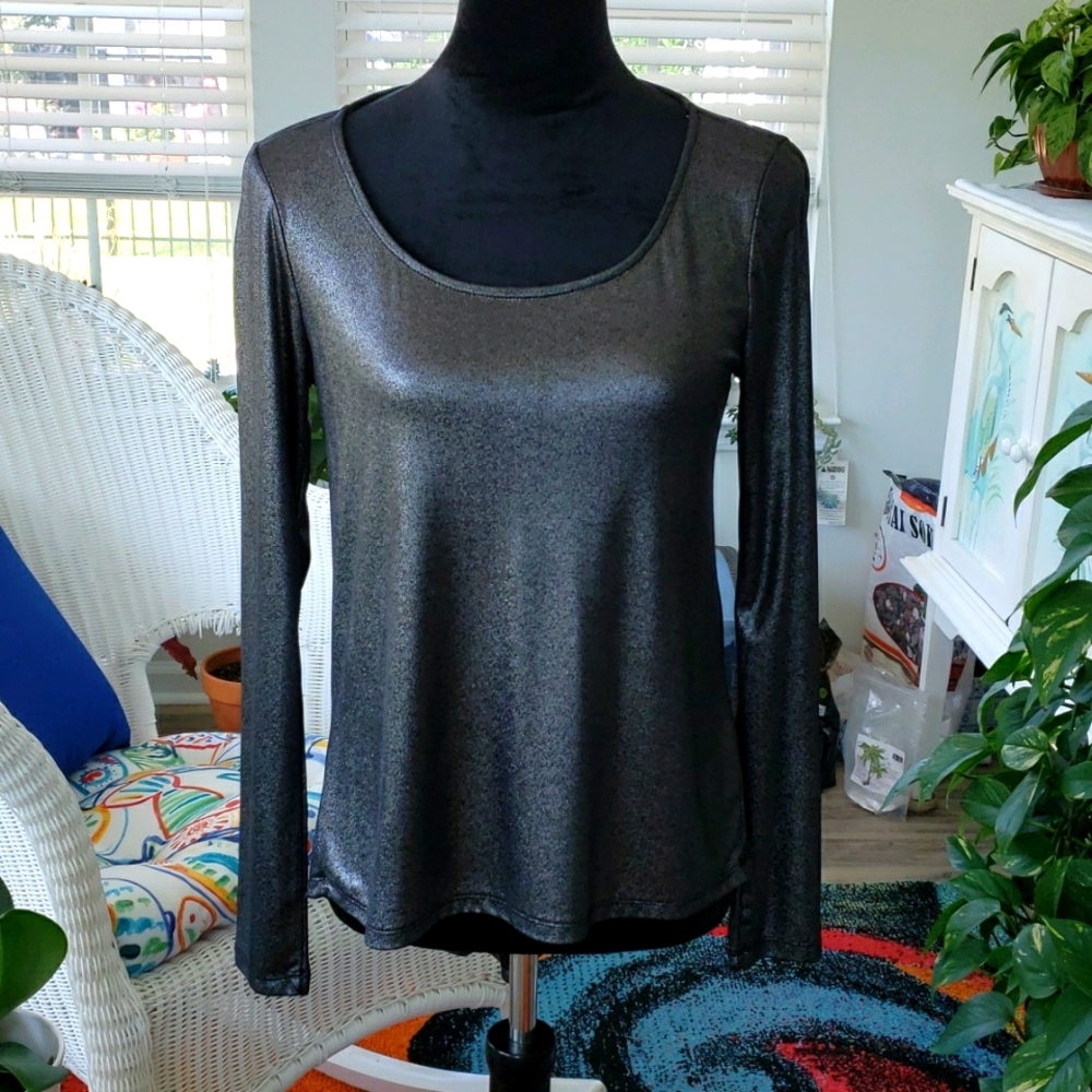 💥Forever21 Long Sleeve Metallic Top - M